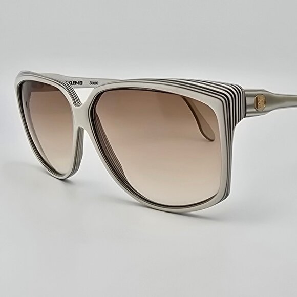 Anne Klein 3000 680 White Frame Light Brown Gradient Lens Sunglasses w Case Itay main image 14
